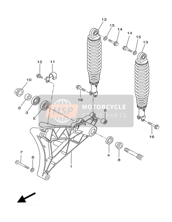 Yamaha VP300 VERSITY 2002 SCHWINGE HINTEN & AUFHÄNGUNG für ein 2002 Yamaha VP300 VERSITY